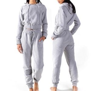 MYRASWIM Fleece Hoodie XS/S Light Grey Cropped